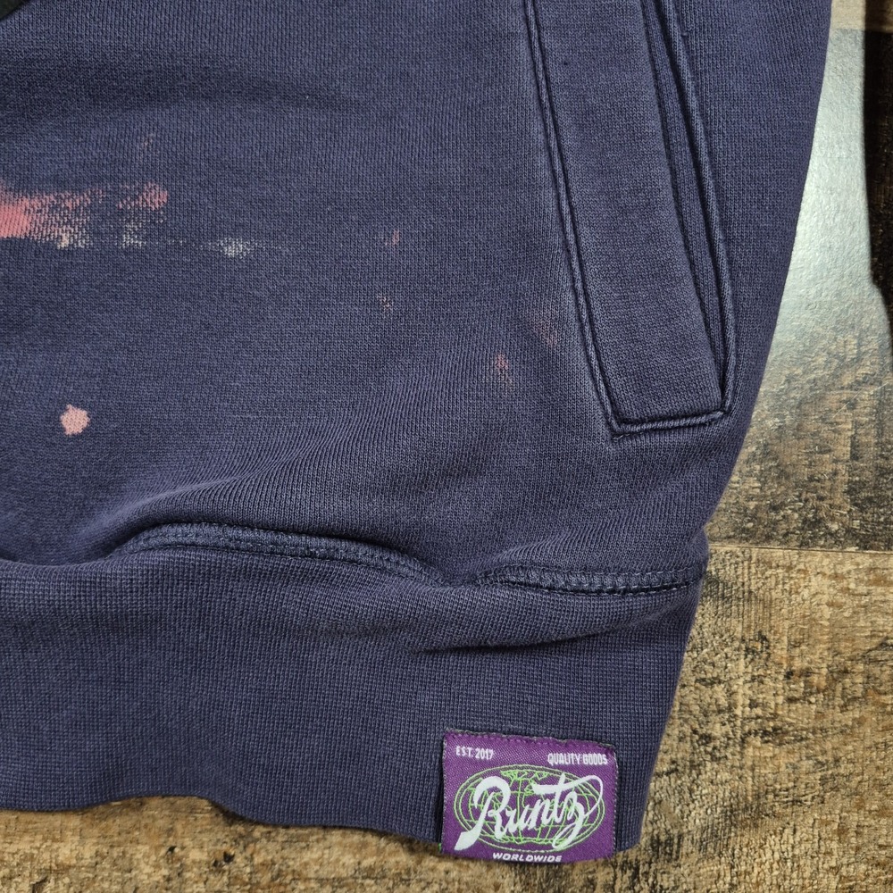 Runtz Paidboyz Bugs Bunny‎ Hoodie Mens Large Blue Faded Looney Tunes Streetwear - Picture 9 of 11